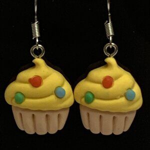 Cupcake Earring, Baking Earring, Funny Food, Chef Earring, Food Jewelry, Gift
